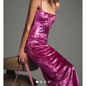 Velvet Pink Slip Dress from Anthropologie